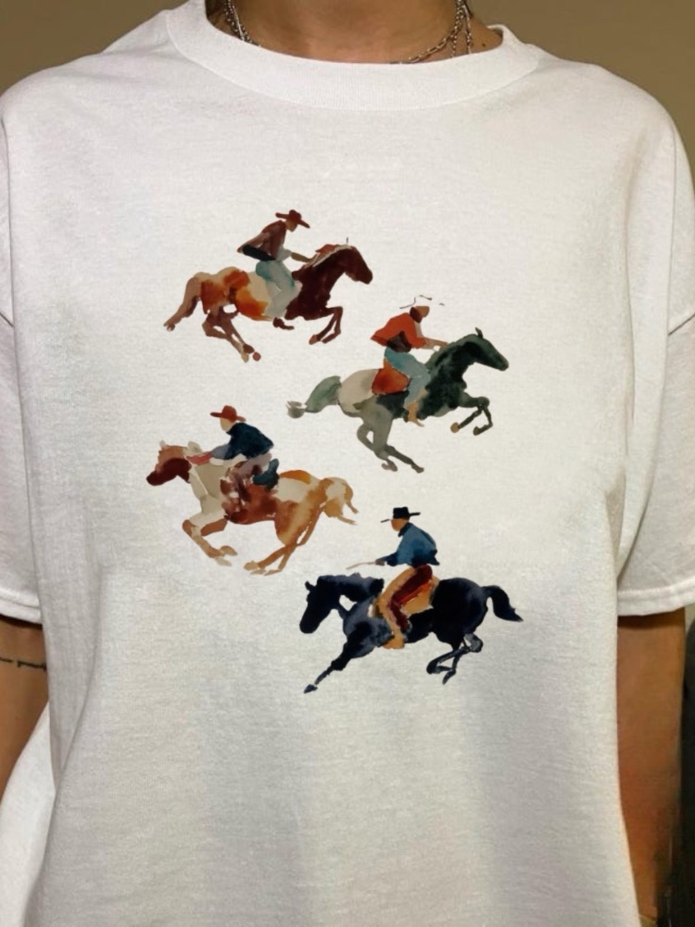Cowboy On Horseback Western Graphic Short Sleeve Tee